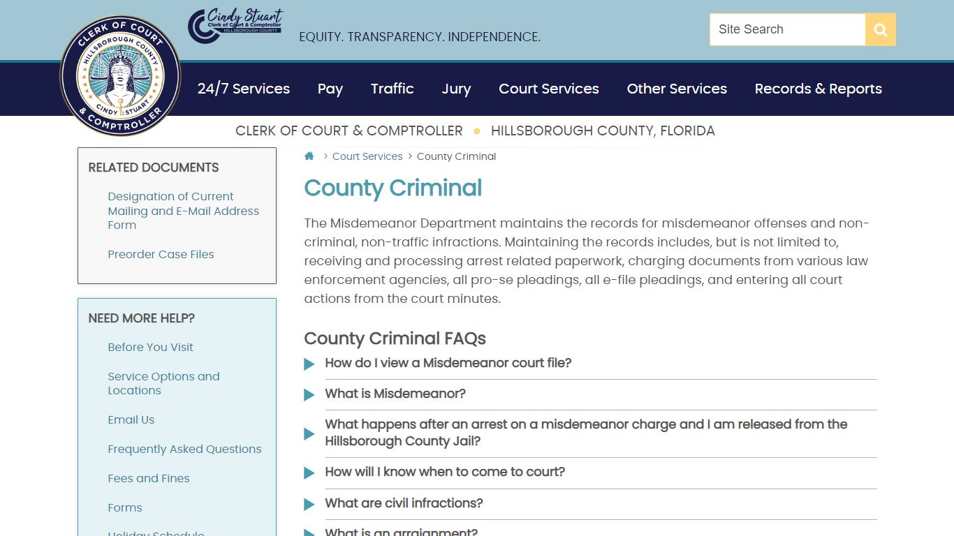 COUNTY CRIMINAL | Hillsborough County Clerk